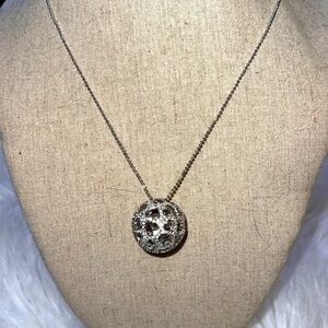 Swarovski Hemisphere Heart Pendant Rhodium-Plated Clear Crystal  #1126799 NWOT